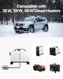 Выхлопной шланг, гибкий шланг для дизельного отопителя из нержавеющей стали 1200 мм с 2 хомутами, комплект принадлежностей для дизельного отопителя, совместим с дизельными отопителями мощностью 2-8 кВт