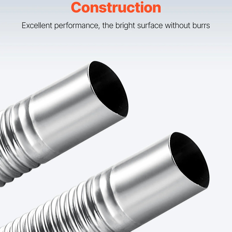 Выхлопной шланг, гибкий шланг для дизельного отопителя из нержавеющей стали 1200 мм с 2 хомутами, комплект принадлежностей для дизельного отопителя, совместим с дизельными отопителями мощностью 2-8 кВт