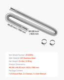 Выхлопной шланг, гибкий шланг для дизельного отопителя из нержавеющей стали 1200 мм с 2 хомутами, комплект принадлежностей для дизельного отопителя, совместим с дизельными отопителями мощностью 2-8 кВт