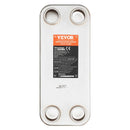 VEVOR lodētais plākšņu siltummainis, 5" × 12" (127 × 305 mm), 30 plāksnes, vara un 316L nerūsējošā tērauda ūdens–ūdens siltummainis grīdas apkurei, ūdens sildīšanai, sniega kausēšanai un alus dzesēšanai