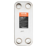 VEVOR lodētais plākšņu siltummainis, 5" × 12" (127 × 305 mm), 30 plāksnes, vara un 316L nerūsējošā tērauda ūdens–ūdens siltummainis grīdas apkurei, ūdens sildīšanai, sniega kausēšanai un alus dzesēšanai