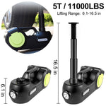 VEVOR elektriskais auto domkrats 5 t ar trieciena atslēgu un LED apgaismojumu, hidraulisks, pacelšanas augstums 155–530 mm, piemērots SUV, MPV, vieglajiem auto un kravas auto remontam