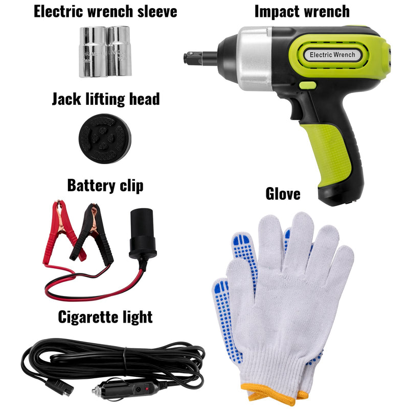 VEVOR elektriline autotõstuk 5 t koos löökvõtme ja LED-valgusega, hüdrauliline, tõstekõrgus 155-530 mm, sobib maasturite, mahtuniversaalide, sõiduautode ja veoautode remondiks.