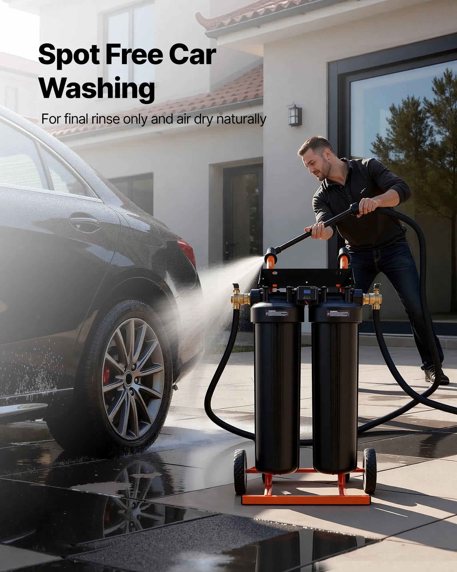 VEVOR dejonizēta ūdens sistēma auto mazgāšanai ar 2 x 4 l DI sveķiem, apvada vārstu un TDS mērītāju, pārnēsājams beznosēdumu ūdens filtrs automašīnām, kemperiem un logiem