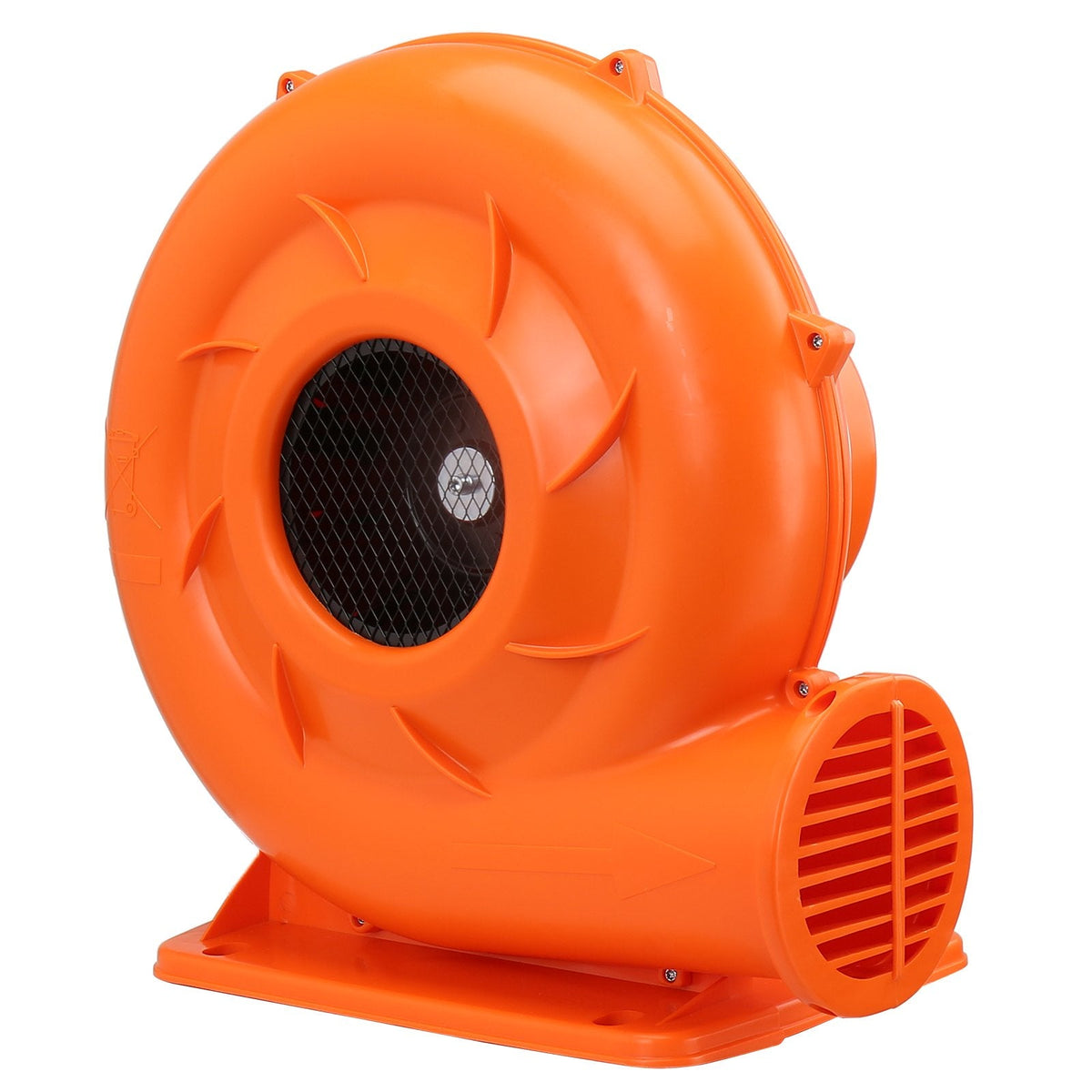 VEVOR ventilators piepūšamām batutu atrakcijām, 900 W jauda, gaisa plūsma 550 m³/h – piemērots piepūšamo konstrukciju ātrai un efektīvai piepildīšanai ar gaisu.