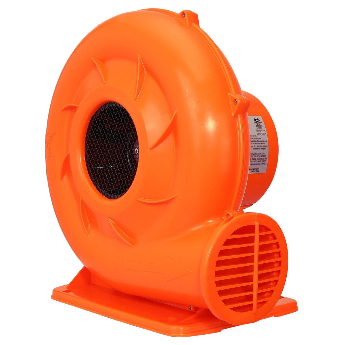 VEVOR ventilators piepūšamām batutu atrakcijām, 900 W jauda, gaisa plūsma 550 m³/h – piemērots piepūšamo konstrukciju ātrai un efektīvai piepildīšanai ar gaisu.