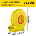 VEVOR 450 W gaisa pūtējs piepūšamām atrakcijām, 0,6 ZS ventilators