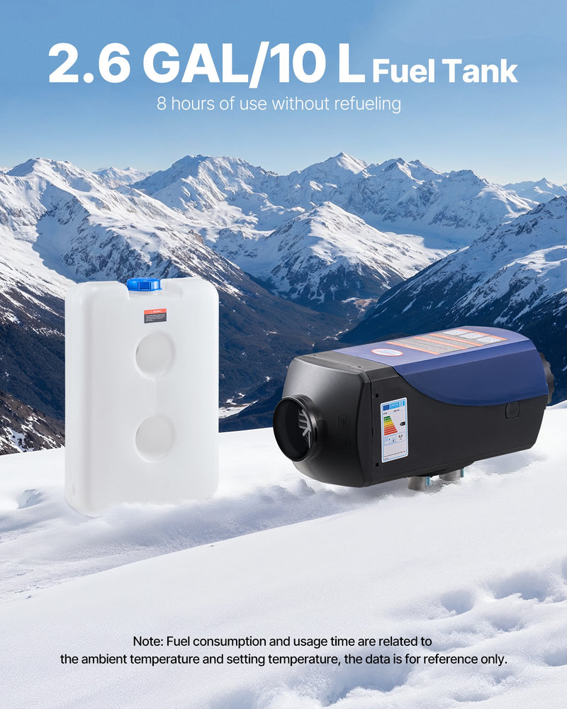 Dīzeļdegvielas sildītājs, 8 kW, DC 12 V, pārnēsājams gaisa sildītājs ar tālvadību un LCD ekrānu, ātra uzsildīšana, zems trokšņa līmenis, 10 l degvielas tvertne, piemērots automašīnām, furgoniem, kemperiem un kravas auto