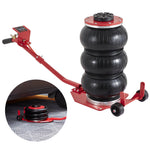 VEVOR trīskāršais gaisa spilvenu pneimatiskais domkrats, 3 tonnas / 3000 kg, ar sešām tērauda caurulēm, pacelšanas augstums līdz 450 mm, ātra pacelšana 3-5 s, ar garu rokturi automašīnām, garāžām un remontdarbiem (sarkans).
