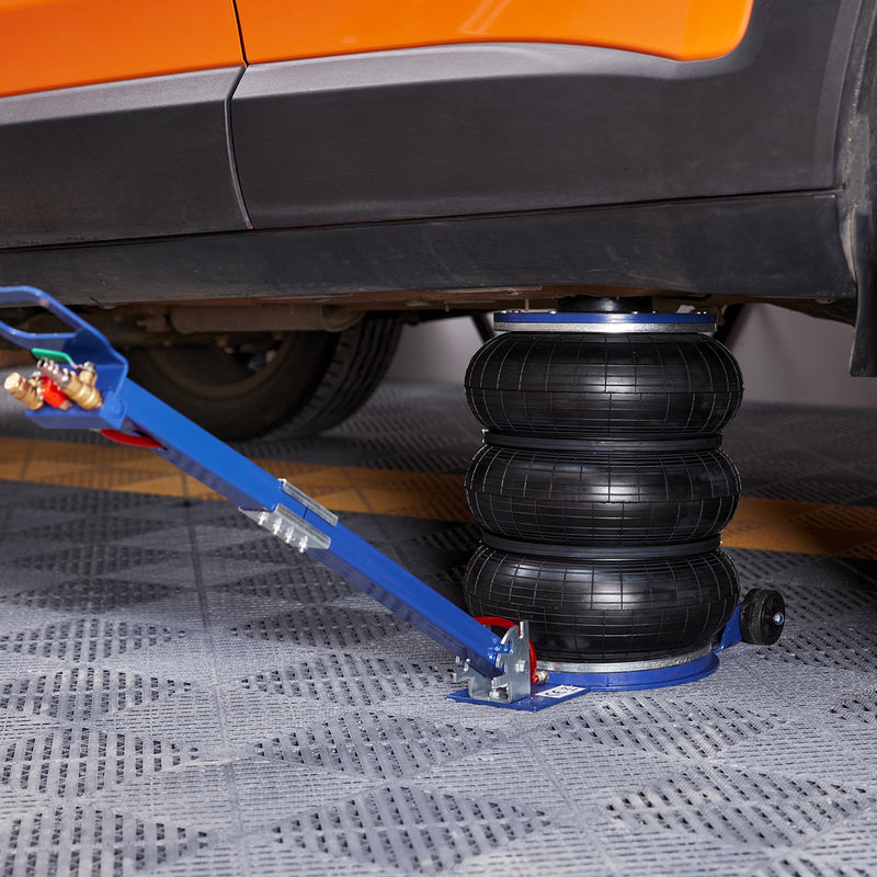 Пневматический домкрат VEVOR, 3 т, тройная конструкция воздушной подушки с 6 стальными трубками, высота подъема до 45 см, быстрый пневматический подъем за 3-5 секунд, подходит для автомобилей, гаражей и ремонтных работ (синий).