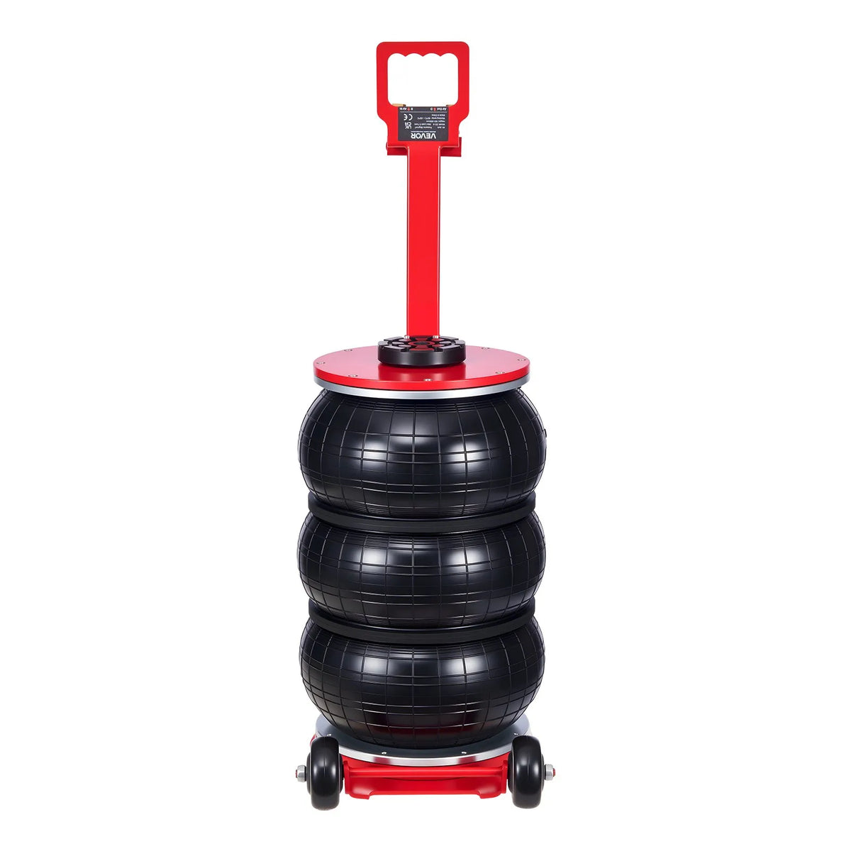 VEVOR pneimatiskais gaisa domkrats 5 t, trīskāršs gaisa spilvenu domkrats ar sešām tērauda caurulēm, pacelšanas augstums līdz 464 mm, ātra pacelšana 4–10 s, ar regulējamu garu rokturi un gumijas paliktni automašīnām, SUV un pikapiem