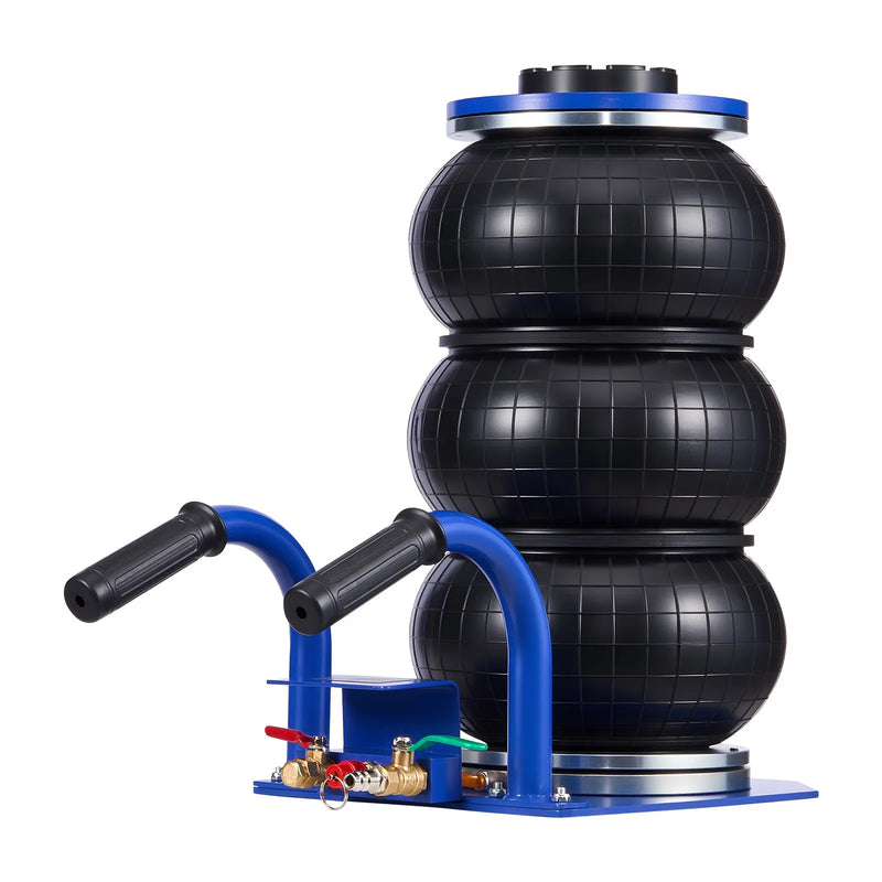 VEVOR pneimatiskais gaisa domkrats 3 t, trīskāršs gaisa spilvenu domkrats ar sešām tērauda caurulēm, pacelšanas augstums līdz 450 mm, ātra pacelšana 1–6 s, ar īsiem rokturiem un gumijas paliktni automašīnām, SUV un pikapiem