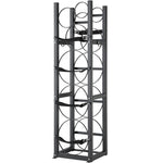 Metāla plaukts gāzes balonu uzglabāšanai, ietilpība 3 x 13,6 kg + 3 mazie baloni, piemērots noliktavām, darbnīcām un transportam, 325 × 330 × 1196 mm