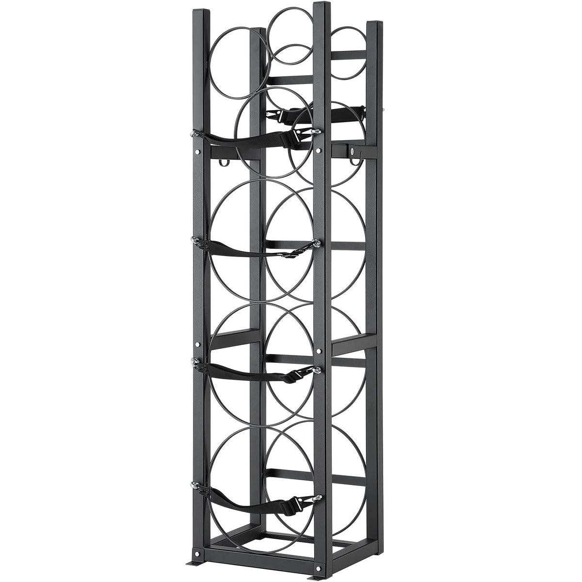 Metāla plaukts gāzes balonu uzglabāšanai, ietilpība 3 x 13,6 kg + 3 mazie baloni, piemērots noliktavām, darbnīcām un transportam, 325 × 330 × 1196 mm