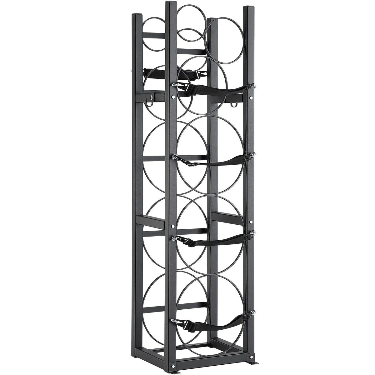 Metāla plaukts gāzes balonu uzglabāšanai, ietilpība 3 x 13,6 kg + 3 mazie baloni, piemērots noliktavām, darbnīcām un transportam, 325 × 330 × 1196 mm