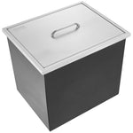 VEVOR iebūvējamais ledus trauks 50,8 x 35,6 x 30,5 cm, nerūsējošais tērauds, 40 qt, āra virtuves ledus bārs, vāks, notekcaurule un notekšķeksnis iekļauts