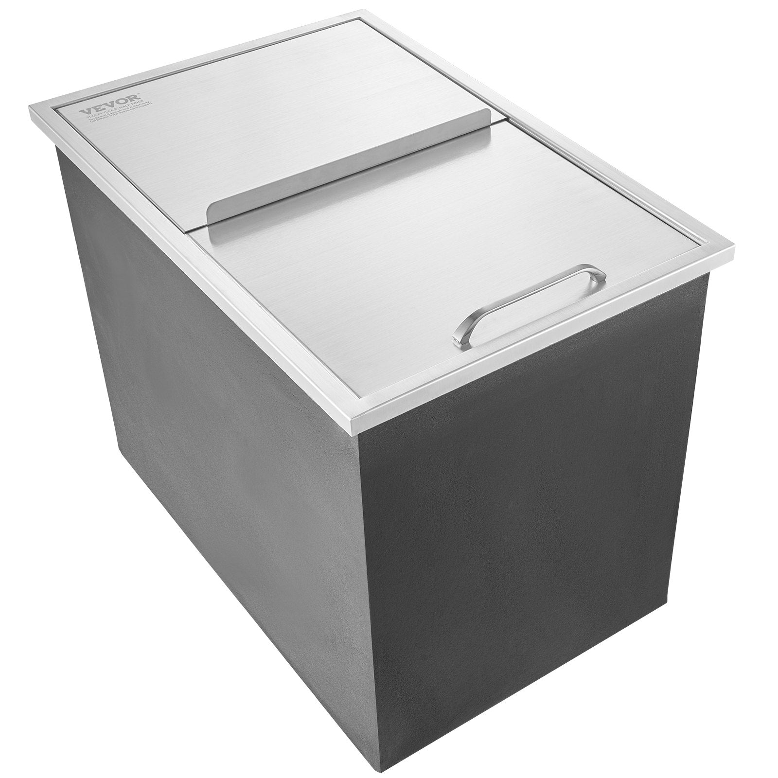 VEVOR 686 x 457 x 533 mm nerūsējošā tērauda ledus kaste ar vāku