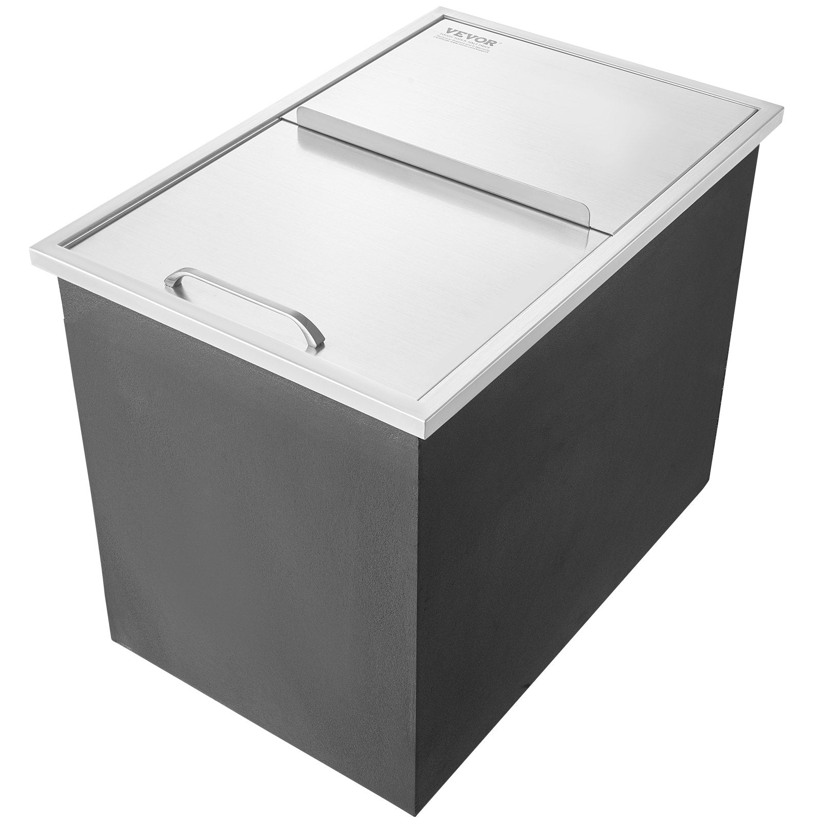 VEVOR 686 x 457 x 533 mm nerūsējošā tērauda ledus kaste ar vāku