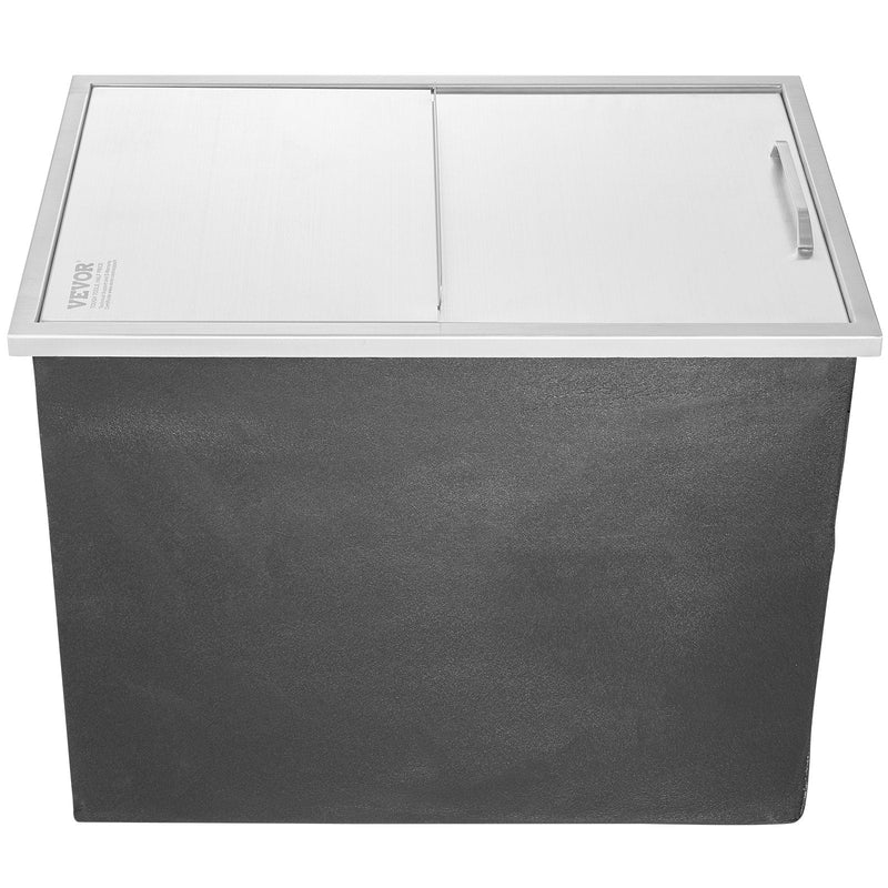 VEVOR 686 x 457 x 533 mm nerūsējošā tērauda ledus kaste ar vāku