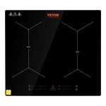 VEVOR 61 cm elektriskā plīts, 4 degļi, keramiskā stikla virsma, skārienvadība
