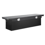 VEVOR alumīnija kravas auto šķērskaste ar dimanta rakstu, 1753×508×457 mm, ūdensizturīga instrumentu un aprīkojuma uzglabāšanas kaste ar slēdzeni un sānu rokturiem, melna