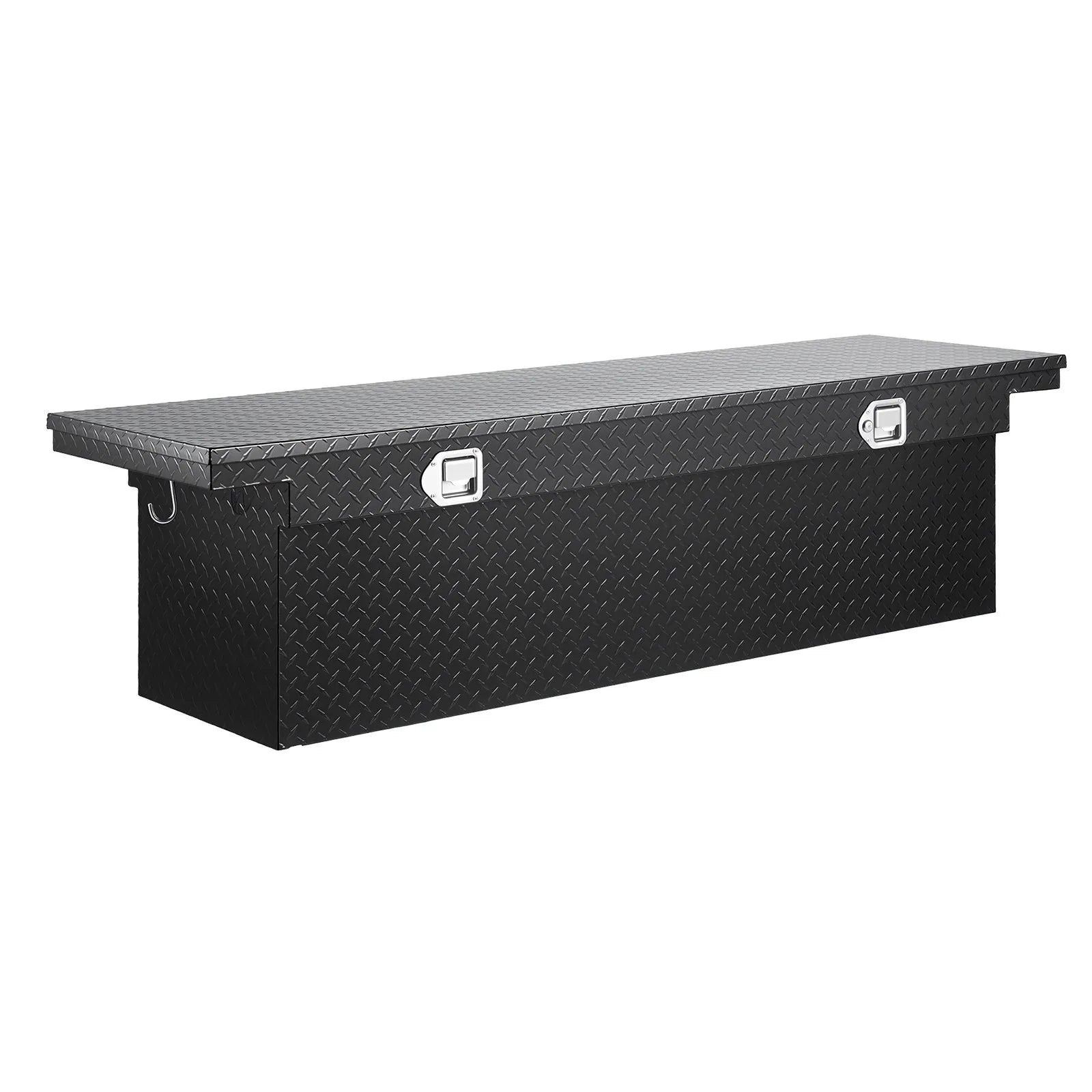VEVOR kravas automašīnas alumīnija instrumentu kaste, 175,26×50,8×35,56 cm, ar dimanta faktūru, ūdensizturīgu slēdzeni, atslēgām un sānu rokturiem, melna