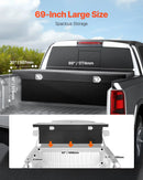 VEVOR kravas automašīnas alumīnija instrumentu kaste, 175,26×50,8×35,56 cm, ar dimanta faktūru, ūdensizturīgu slēdzeni, atslēgām un sānu rokturiem, melna