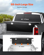 VEVOR kravas automašīnas alumīnija instrumentu kaste, 175,26×50,8×35,56 cm, ar dimanta faktūru, ūdensizturīgu slēdzeni, atslēgām un sānu rokturiem, melna