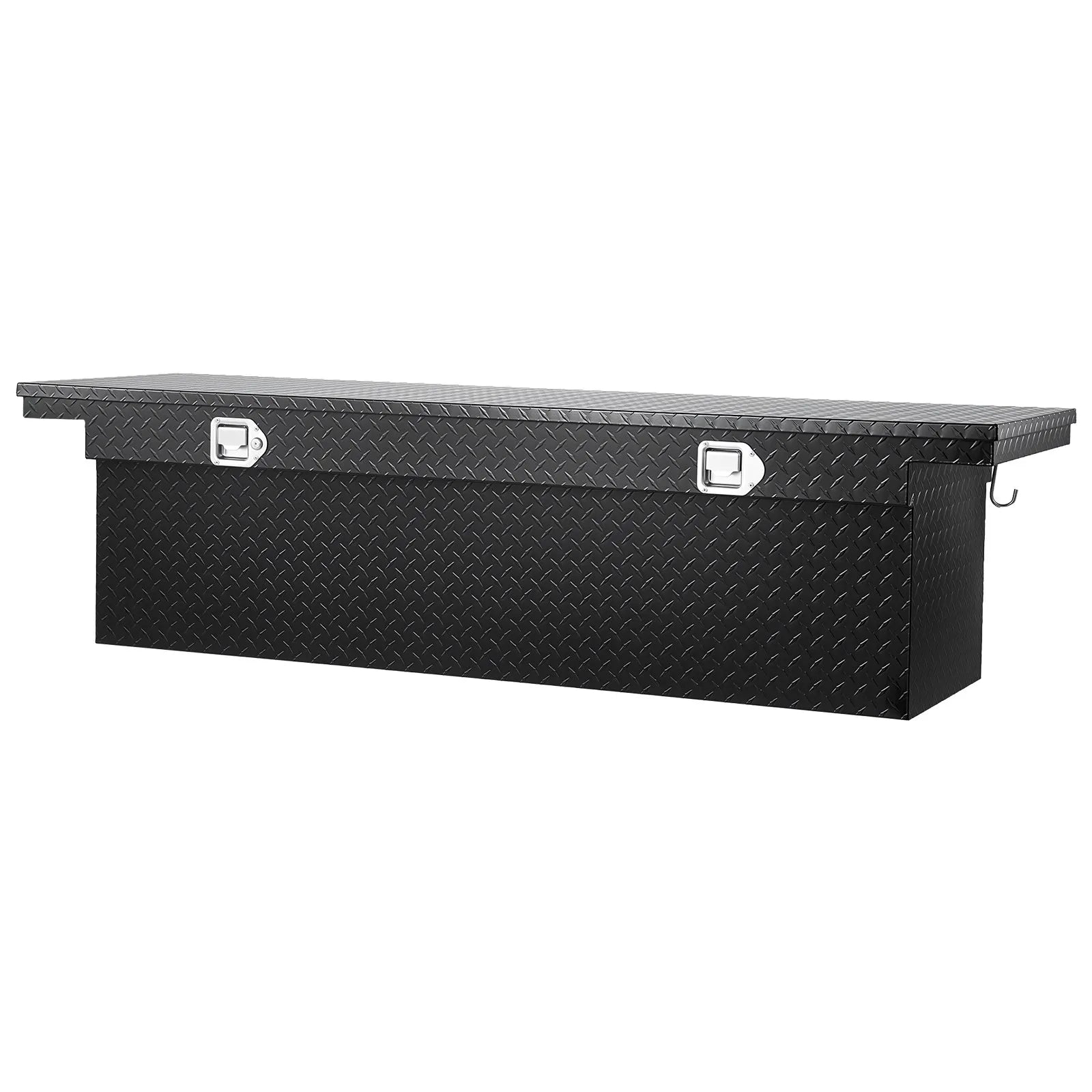 VEVOR kravas automašīnas alumīnija instrumentu kaste, 175,26×50,8×35,56 cm, ar dimanta faktūru, ūdensizturīgu slēdzeni, atslēgām un sānu rokturiem, melna