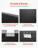 VEVOR kravas automašīnas šķērssija alumīnija instrumentu kaste, 177,8×50,8×33,02 cm ar dimanta faktūru, ūdensizturīga uzglabāšanas kaste ar slēdzeni, atslēgām un sānu rokturiem, melna