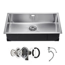 VEVOR 76 cm nerūsējošā tērauda virtuves izlietne (viena bļoda, undermount/drop-in, bāra tipa)