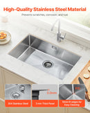 VEVOR 76 cm nerūsējošā tērauda virtuves izlietne (viena bļoda, undermount/drop-in, bāra tipa)