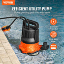 VEVOR iegremdējamais drenāžas sūknis 400 W, plūsma līdz 9506 l/h, pacelšanas augstums līdz 7,9 m