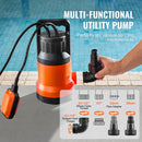 VEVOR iegremdējamais drenāžas sūknis 400 W, plūsma līdz 9506 l/h, pacelšanas augstums līdz 7,9 m