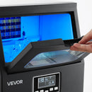 VEVOR komerciālais ledus ģenerators 36,29 kg/24 h ar 5,44 kg ietilpību, 32 ledus kubi vienā ciklā, nerūsējošā tērauda brīvi stāvošs vai uz galda novietojams ledus aparāts ar LED displeju un pašattīrīšanos, piemērots mājai, bāram un restorānam