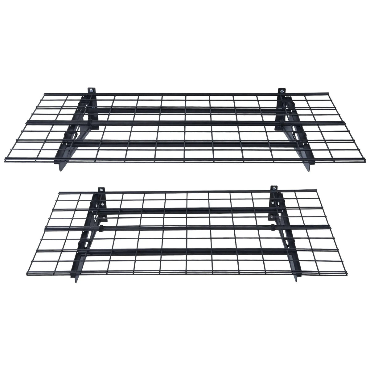 Uzglabāšanas plaukti 2 gab. 122 × 61 cm pie sienas stiprināmi 227 kg, metāla