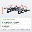 Uzglabāšanas plaukti 2 gab. 122 × 61 cm pie sienas stiprināmi 227 kg, metāla