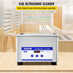 VEVOR 0,8 L ultraskaņas tīrītājs ar digitālu taimeri un sildītāju, 35 W nerūsējošā tērauda ierīce rotaslietu, briļļu un citu priekšmetu tīrīšanai – piemērots komerciālai un mājas lietošanai
