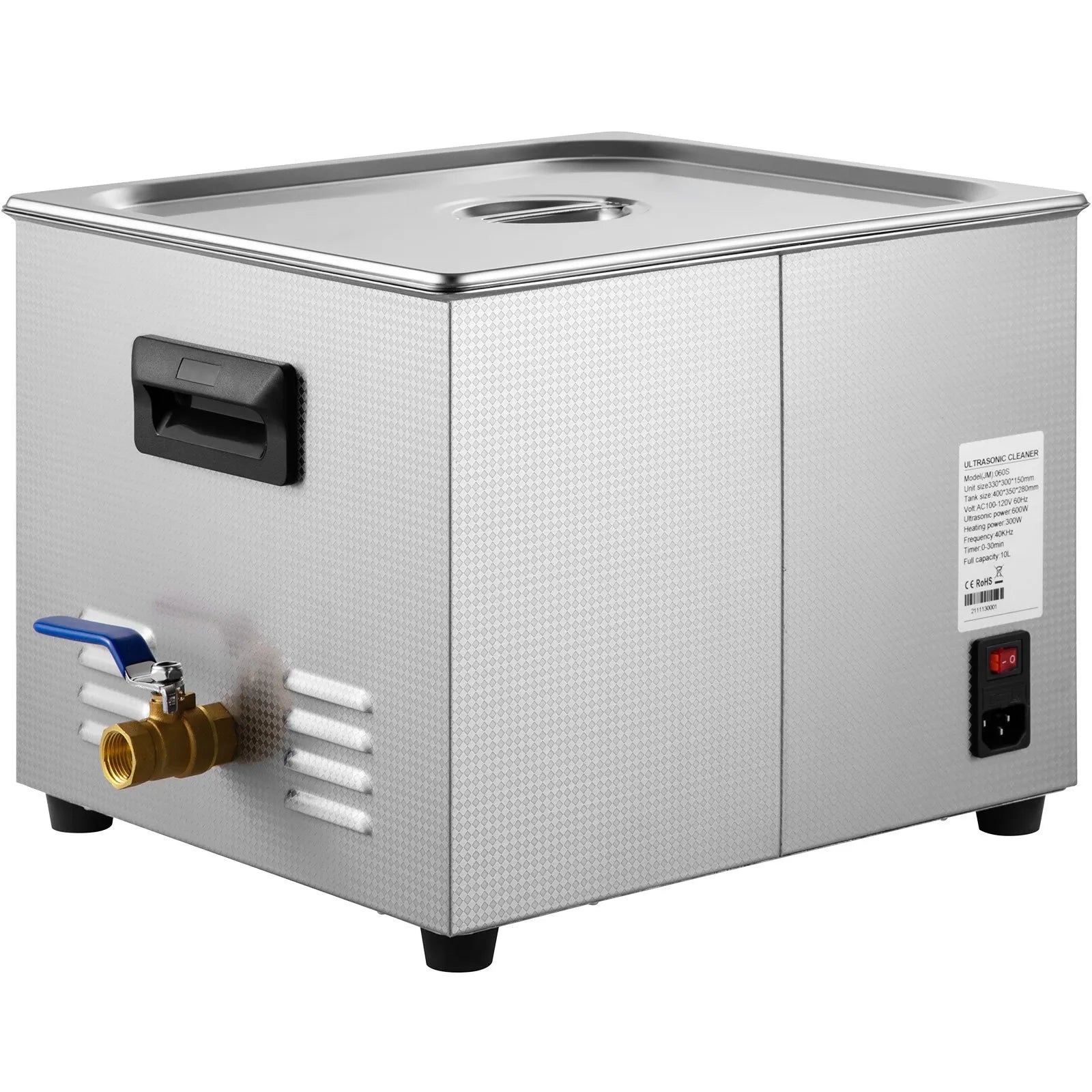 VEVOR 15 l uzlabots ultraskaņas tīrītājs (600 W sildītājs, 360 W ultraskaņa) profesionāls digitāls laboratorijas detaļu tīrītājs ar sildīšanu un taimeri stikla un zobārstniecības instrumentu tīrīšanai