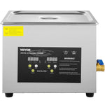 VEVOR 15 l uzlabots ultraskaņas tīrītājs (600 W sildītājs, 360 W ultraskaņa) profesionāls digitāls laboratorijas detaļu tīrītājs ar sildīšanu un taimeri stikla un zobārstniecības instrumentu tīrīšanai