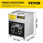 VEVOR 2 l uzlabots ultraskaņas tīrītājs (100 W sildītājs, 60 W ultraskaņa), profesionāls digitāls laboratorijas ultraskaņas detaļu tīrītājs ar sildīšanu un taimeri juvelierizstrādājumu, briļļu un detaļu tīrīšanai