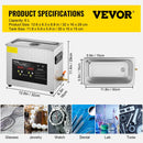 VEVOR 6 l uzlabots ultraskaņas tīrītājs (400 W sildītājs, 180 W ultraskaņa) Profesionāls digitālais laboratorijas ultraskaņas detaļu tīrītājs ar sildīšanas funkciju un taimeri juvelierizstrādājumu, briļļu un instrumentu tīrīšanai.