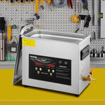 VEVOR 6 l uzlabots ultraskaņas tīrītājs (400 W sildītājs, 180 W ultraskaņa) Profesionāls digitālais laboratorijas ultraskaņas detaļu tīrītājs ar sildīšanas funkciju un taimeri juvelierizstrādājumu, briļļu un instrumentu tīrīšanai.