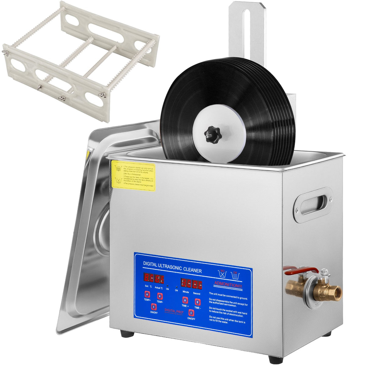 VEVOR 6-liter ultrasonic cleaning machine, complete with a drying rack