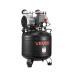 VEVOR 30 l gaisa kompresors, 1,5 kW, 113 l/min pie 6,2 bar, maks. spiediens 10 bar, bez eļļas, paredzēts auto remontam, riepu piepumpēšanai, krāsošanai un koka darbu naglošanai