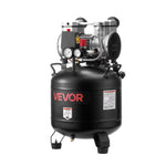 VEVOR 30 l gaisa kompresors, 1,5 kW, 113 l/min pie 6,2 bar, maks. spiediens 10 bar, bez eļļas, paredzēts auto remontam, riepu piepumpēšanai, krāsošanai un koka darbu naglošanai