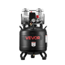 VEVOR 30 l gaisa kompresors, 1,5 kW, 113 l/min pie 6,2 bar, maks. spiediens 10 bar, bez eļļas, paredzēts auto remontam, riepu piepumpēšanai, krāsošanai un koka darbu naglošanai