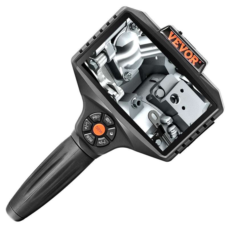 VEVOR trīs lēcu inspekcijas kamera ar apgaismojumu, 12,7 cm IPS ekrānu industriālais endoskops, 8X tuvinājums, 1080P HD Izšķirtspēja, 10 LED gaismas, 5,03 m kabelis