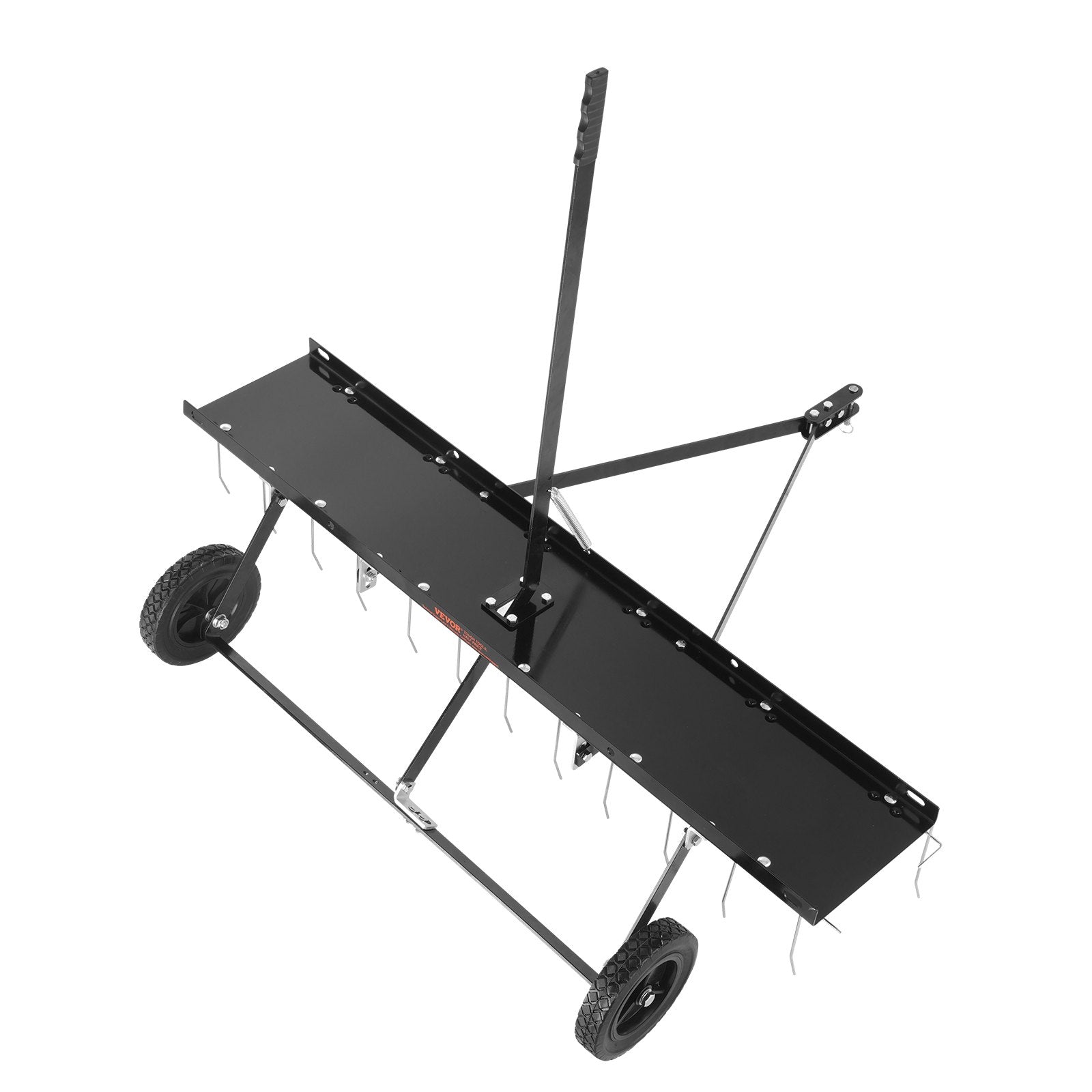 VEVOR piekabināms zāliena skarifikators, 122 cm darba platums, ar 24 atsperu tērauda zariem, zāliena skarifikatora grābeklis ATV vai zāliena pļāvējam, piekabināms zāliena grābeklis ar pacelšanas rokturi dārzam, saimniecībai un zālienam