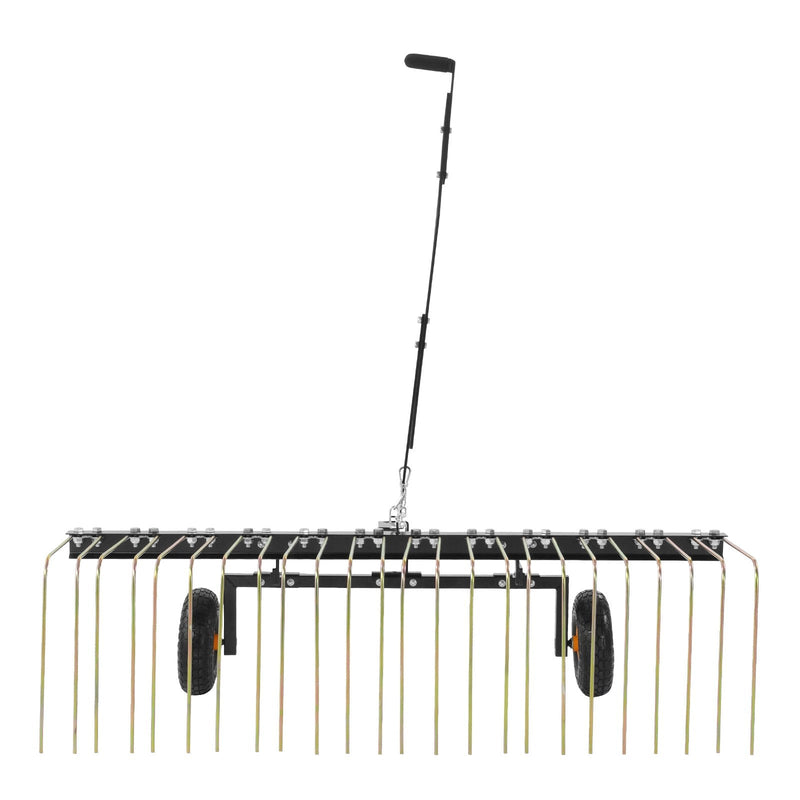 VEVOR piekabināms zāles iztīrītājs, 152 cm zāles iztīrītāja grābeklis ATV vai zāles pļāvējam, 24 dakšas